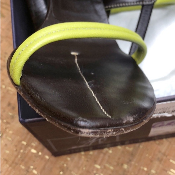 Prada Strappy Sandal Chartreuse/Brown EUC sz 40 - Picture 6 of 8